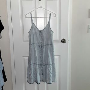 Gap NWT Denim Tiered Button-front Cami Dress Size L